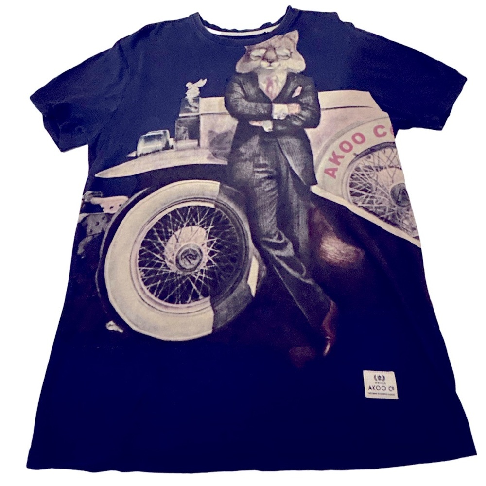 AKOO Graphic T-Shirt Vintage No Rivals XL Fox Cadillac 1980 Hip Hop Streetwear